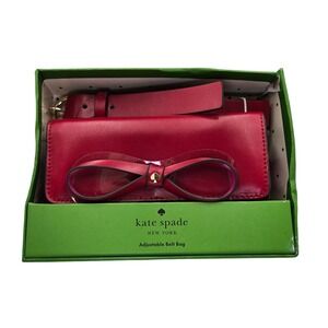 Kate Spade New York Red‎ Leather Adjustable Belt Bag with Bow Detail Gift Set